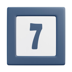 3D Number 1 Icon with Front Perspective View