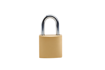a padlock with a key on a white background