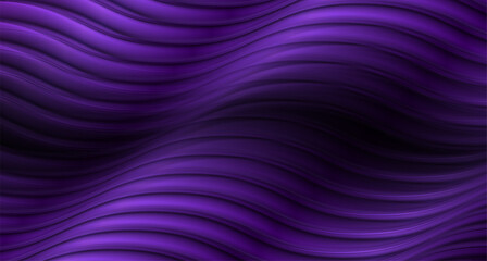 Dark violet liquid glossy waves abstract elegant background. Vector design
