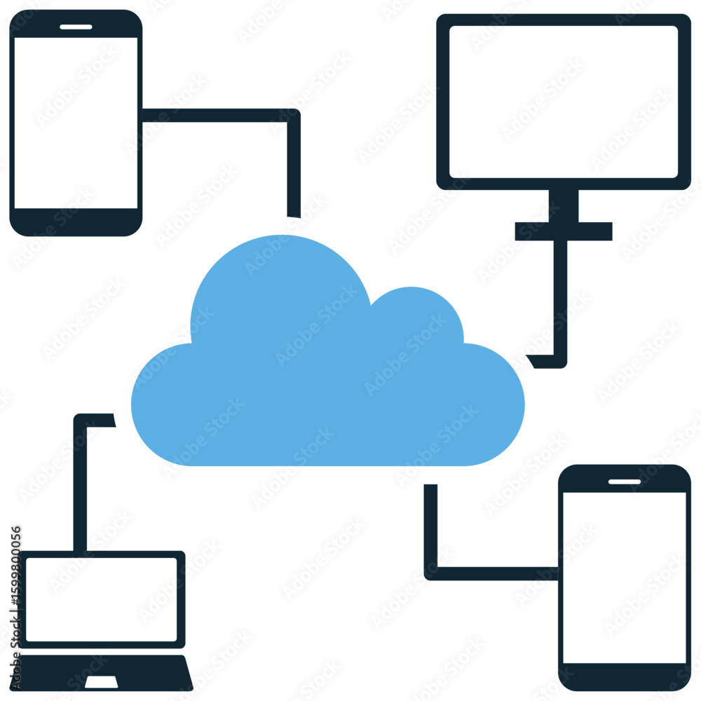 Poster data sharing icon vector, representing collaborative information exchange and network connectivity. 