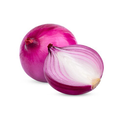Fresh red onion isolated on transparent background (.PNG)