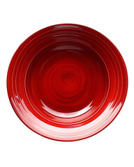 Red Spiral Design Dinner Plate Isolated Background