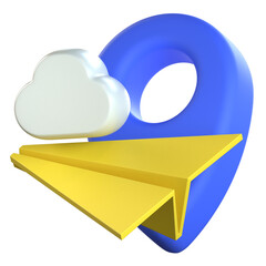 Cloud share 3D Icon Colorful Style