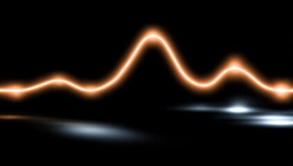 Abstract design with a luminous, wavy line.
