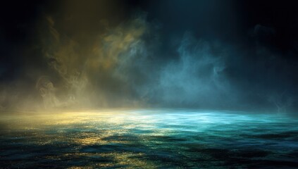 Dramatic water scene with swirling mist and dramatic lighting.