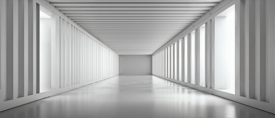 Obraz premium Clean Futuristic Shipping Container Surface with Smooth Matte Industrial Finish, Monochrome and Sterile Minimalist Aesthetic