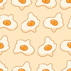 Seamless pattern in boho colors with cute eggs.