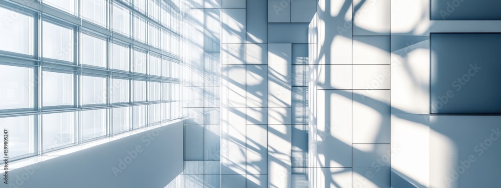 Poster modern architectural design with abstract natural light patterns