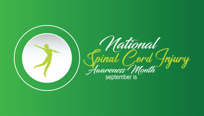 September is National Spinal Cord Injury Awareness Month. Vector template Design for banner, greeting card, poster, prints, social media post, flyer, T shirt with background