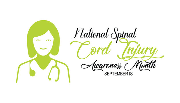 September is National Spinal Cord Injury Awareness Month. Vector template Design for banner, greeting card, poster, prints, social media post, flyer, T shirt with background