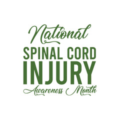 September is National Spinal Cord Injury Awareness Month. Vector template Design for banner, greeting card, poster, prints, social media post, flyer, T shirt with background