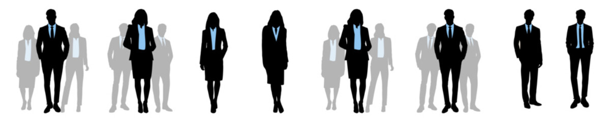 business  people silhouette vector represents professionals, corporate teams, and diverse workforce. for organizational charts, staffing, business, silhouette, vector, professional, corporate