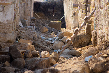 Fototapeta premium Ongoing Archaeological Excavation in Ancient Ruins