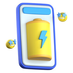 Full battery 3D Icon Colorful Style