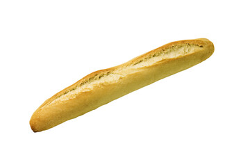 a long loaf of bread on a white surface