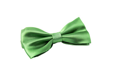 a green bow tie on a white background