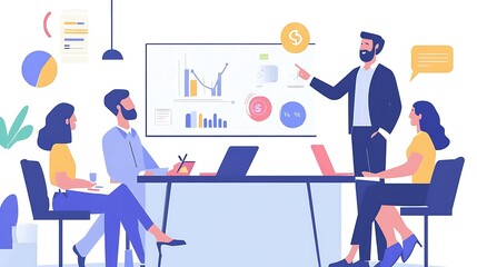 Fototapeta premium Business meeting illustration