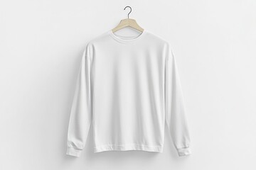 White sweatshirt mockup long sleeve apparel fashion clothing hanger design