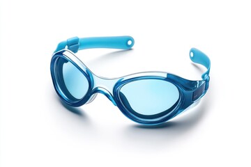 Blue swimming goggles anti fog adjustable strap for kids and adults clear lens