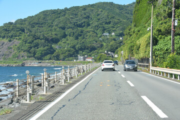 海岸線をドライブ