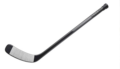 Naklejka premium Black hockey stick angled on white background