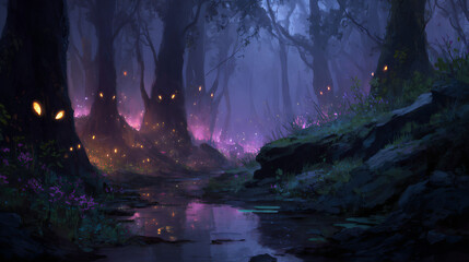 night forest in the night