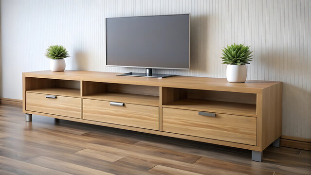 TV Furniture With Wood Laminate Finish And Low Profile