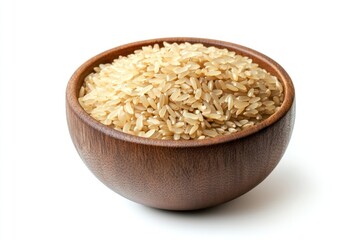 Brown rice in bowl healthy food grains raw rice organic rice food product