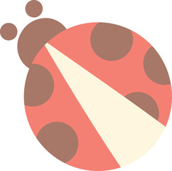 Cute ladybug icon cartoon on transparent background