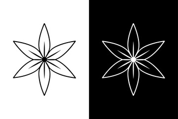 Aromatic Star Anise Illustration. Hand Drawn Culinary Spice Vector in Monochrome
