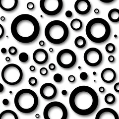 Abstract Black and White Circle Pattern Seamless Design
