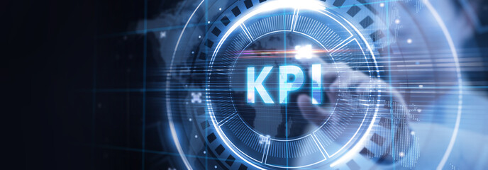 Obraz premium KPI Key Performance Indicator for Business Concept. Business, Technology, Internet and network concept.