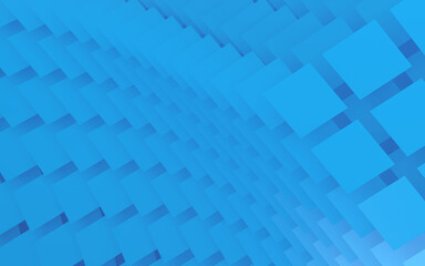 Abstract blue geometric pattern with layered squares creating a dynamic visual effect.