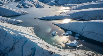 Greenland Ice Sheet Meltwater: Arctic Summer Landscape