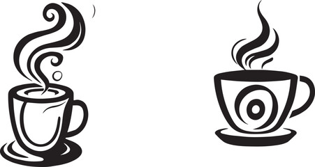 black and white coffee icon vector design