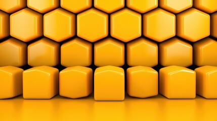 Obraz premium Abstract Yellow Hexagonal and Cubic Background