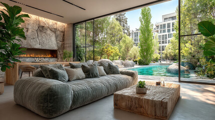 Modern Scenic Backdrop For Webinar And Online Video Calls In Serene Contemporary Setting