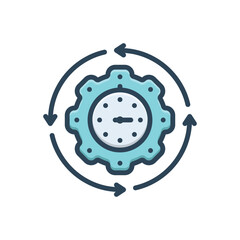 Color illustration icon  for efficient processes