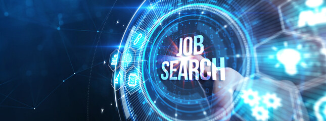 Business, Technology, Internet and network concept. Job Search human resources recruitment career.
