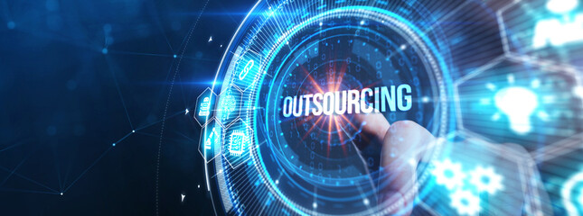 Business, Technology, Internet and network concept. Outsourcing Human Resources.