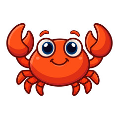 Cute Red Crab Cartoon Vector