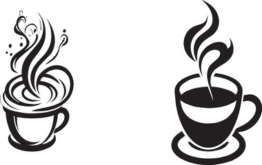 black and white coffee icon vector design