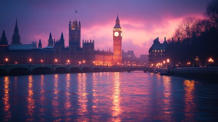 London skyline at twilight