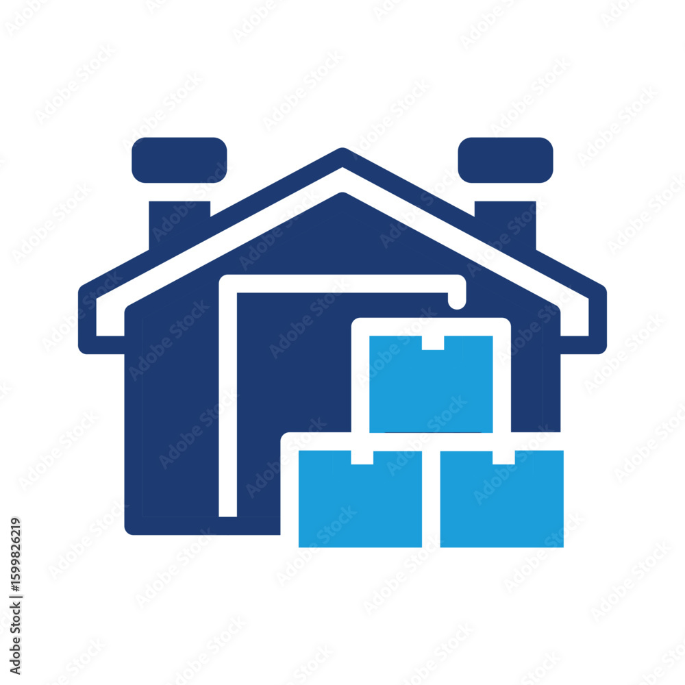 Poster warehouse colored icon vector design good for web or mobile app