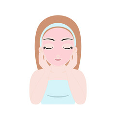 Young Woman Applying Face Product and Massaging Cheeks