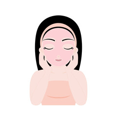 Young Woman Applying Face Product and Massaging Cheeks