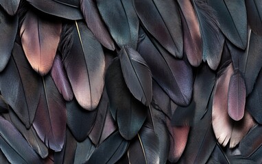 Obraz premium Macro closeup of a colorful blue and yellow macaw bird with a pattern of green leaves in the background