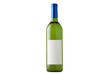 a bottle of wine with a blank label