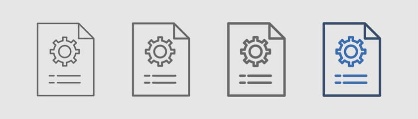 specification icon set outline
