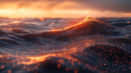 Golden Hour Ocean Waves: A Stunning Sunset Seascape